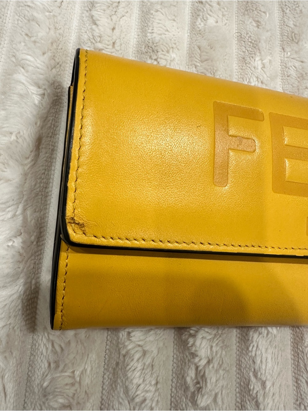Fendi Roma Yellow Leather Continental Wallet - Picture 2 of 13